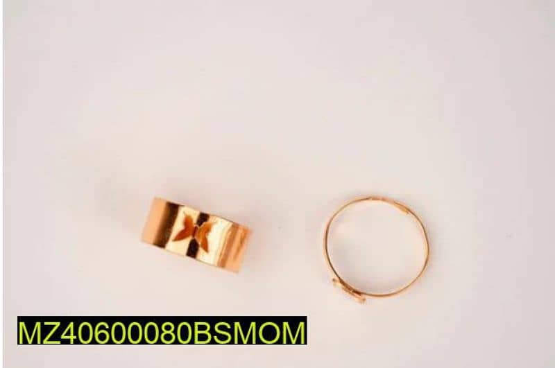 2Pcs Golden Butterfly Couple Ring 2