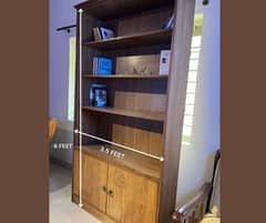 Almost New Book Shelf Office Shelf with 2 Cupboards Made of Solid Wood