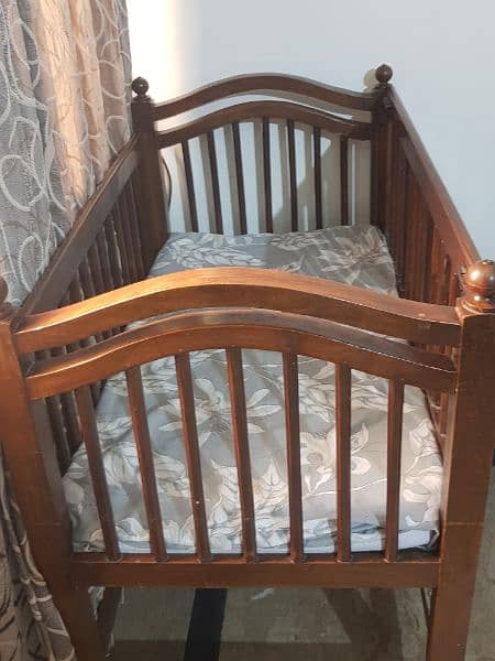 baby cot excellent  condition in pure wood kickar for sale 1