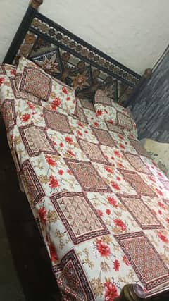iron bed with metress good condition solid iron.