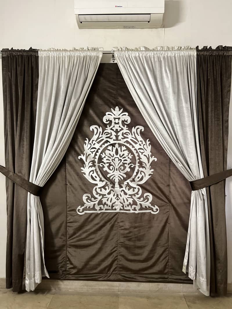 Velvet Curtains with velvet blind 0