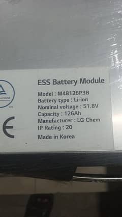 LG 48V 126Ah Lithium Batteries