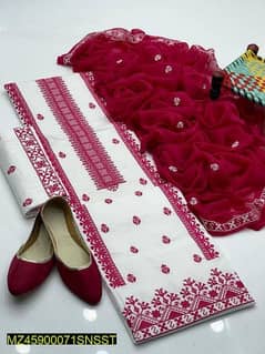 womans unstitched lawn embroidery suit 0