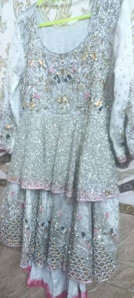 white and pink colour frock for sale 5