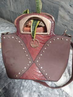 Copper brown hand bag formal and casual wear High quality product
