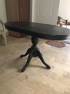 second hand used 4 chairs black colour table