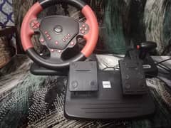 gaming steering wheel with gear and race brake pedals