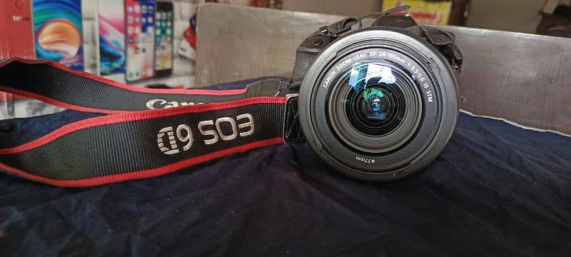 6d canon camera lens 24.105stm all okay condition 9/10 5