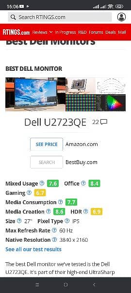 Dell US2723Q 27" 4K IPS 100% REC 100%Adobe 98.6%DCI-P3 1:2000 Contrast 19