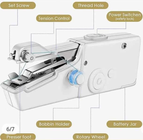 Handled sewing machine cordless portable stitching sewing machine hand 6