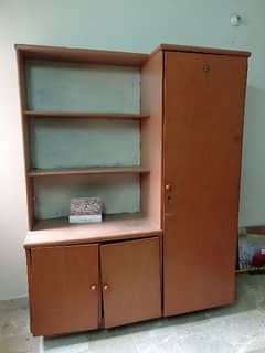 Wooden Almari + Shelf + Cabinet