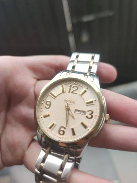 imperial Geneve silver gold stainless steel watch 1