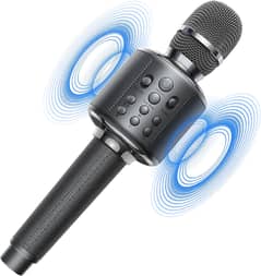 BLUETHTH MICROPHONE  QUALITY LEATHER HANDLE & HIGH SOUND QUALITY: