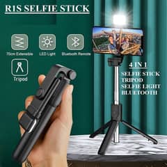 4 in 1 Wireless Selfie Stick & Tripod With Light Foldable & Portable