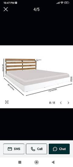 Branded imported bed frame with headboard shelve