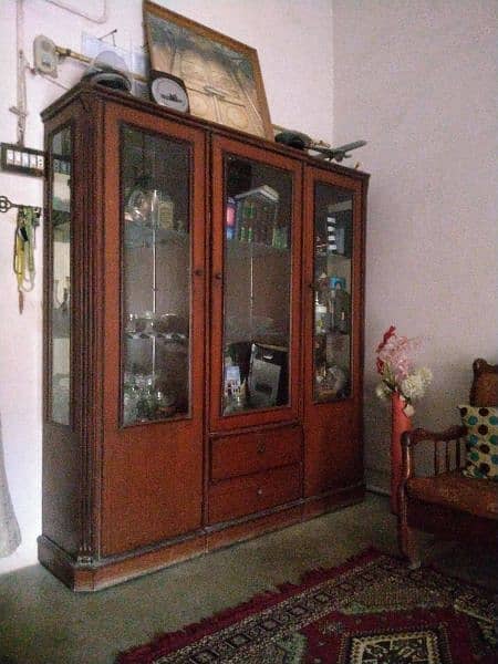 Burma Teak wood Three Separate Glass units 5