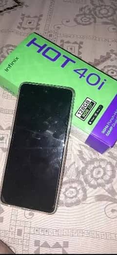 infinix hot40i black with box charger 16+128gb