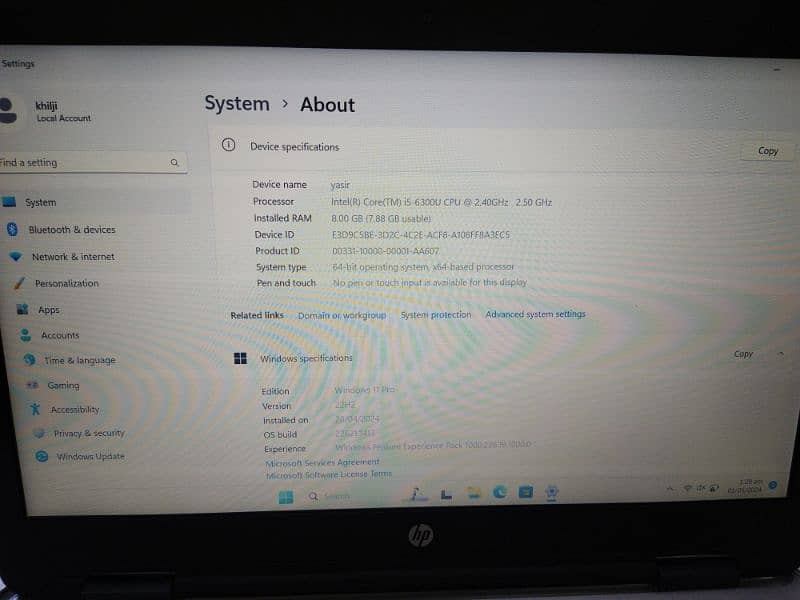 hp probook i5 6th gen 9.8/10 7