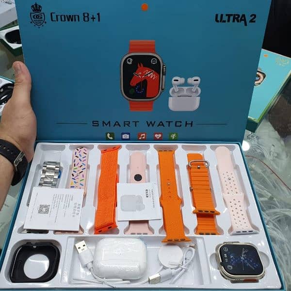 ultra watch crown 8in1 stap watch with earbuds 0