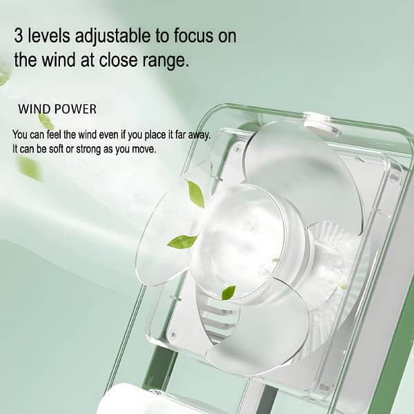 Rechargeable Transparent Fan with 3-Speed Wind, 2