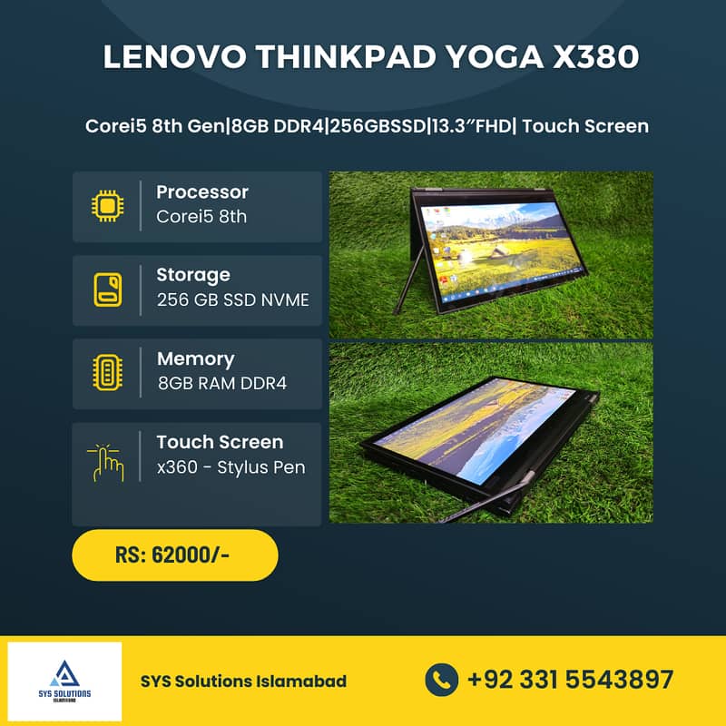 Lenovo Thinkpad Yoga x380 with Stylus pen 0