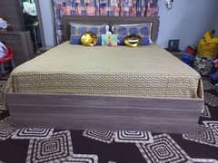 complete bed set with side tables, dresser and mattress