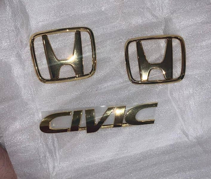 Honda Civic EK original factory oem gold emblems 2