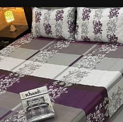 3 peices cotton bedsheets of Alkaram, Khaddi, Sapphire, Gull Ahmed