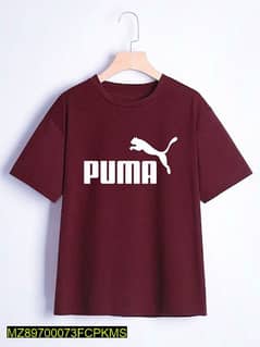 1 Pc Unisex Cotton Printed T shirt,Maroon
