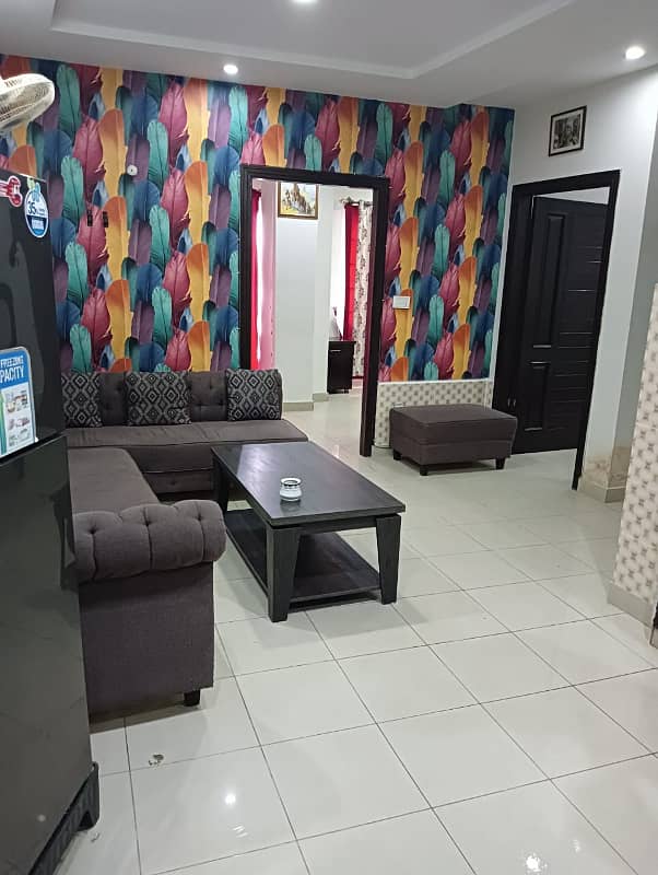 Fully furnished 2 bed flat for rent in empire hights phase 6 bahira Town 2