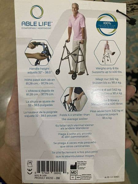 UK IMPORTED ABLE LIFE SPACE SAVER WALKER 6