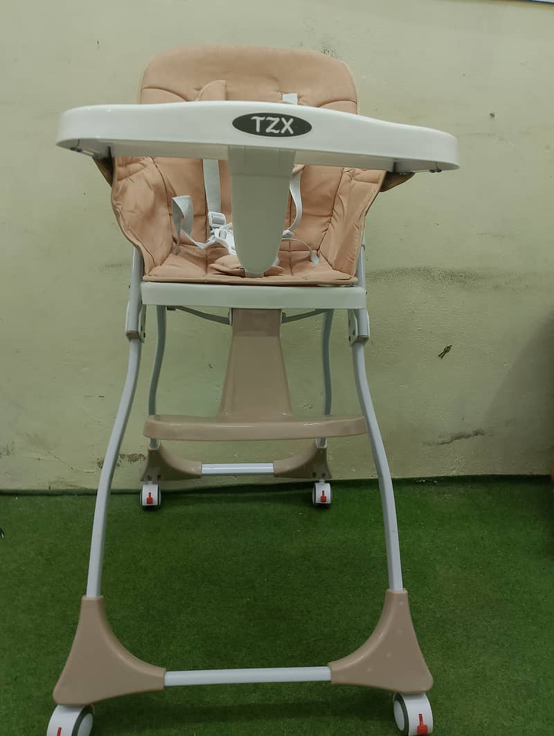 Baby high chair Convertible Portable Adjustable Safety harness Tray 2