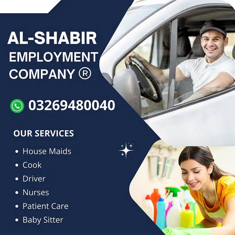 House maids , Couples, Baby Sitter , Chef ,Cook , Patient Care ,Driver 0