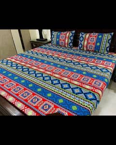 3 PC's cotton printed Double Bedsheet