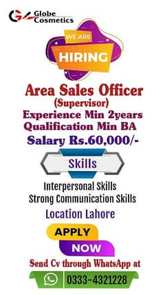 Area sales officer required 0