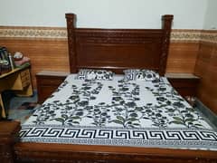 King size bed with dressing, side table