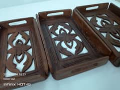 Handmade wooden carving trays