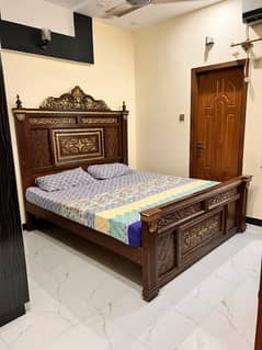 Bed & side rable & dressing for sale