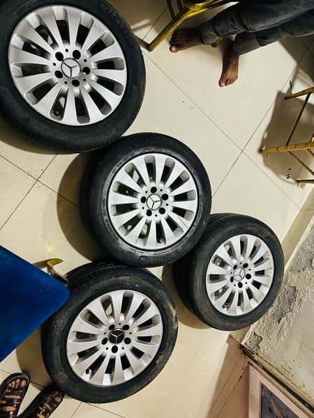 mercedes original 16 inch rims with tyres 0
