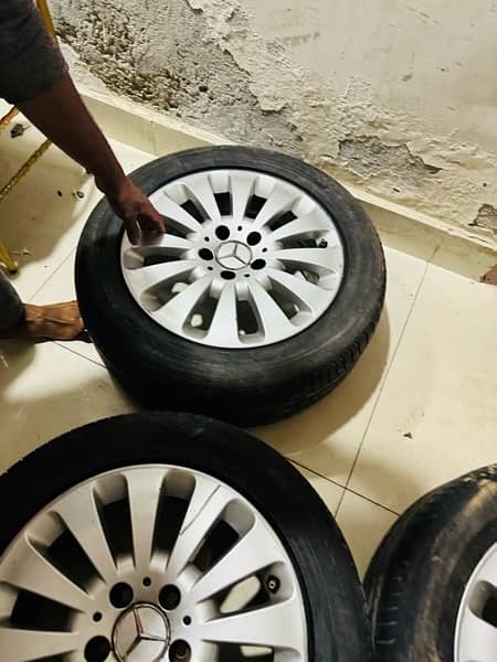 mercedes original 16 inch rims with tyres 3