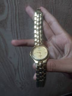 swistar swiss sapphire crystal 23 k gold electroplated watch