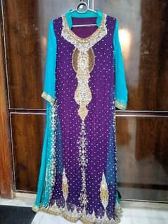 Long Maxi Large Size Color Light Green and plum