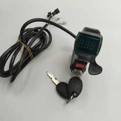 thumb throttle with key switch and digital volt meter