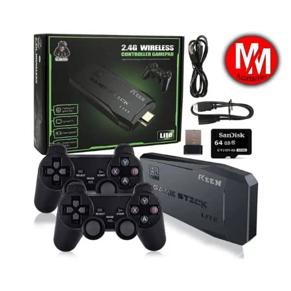 2.4g Wireless controller gamepad With HDMI cable and 2 controllers 1