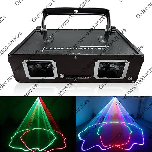 RGB Home Decor Laser Dual Beam party DJ Disco Stage wall Light Effect 2