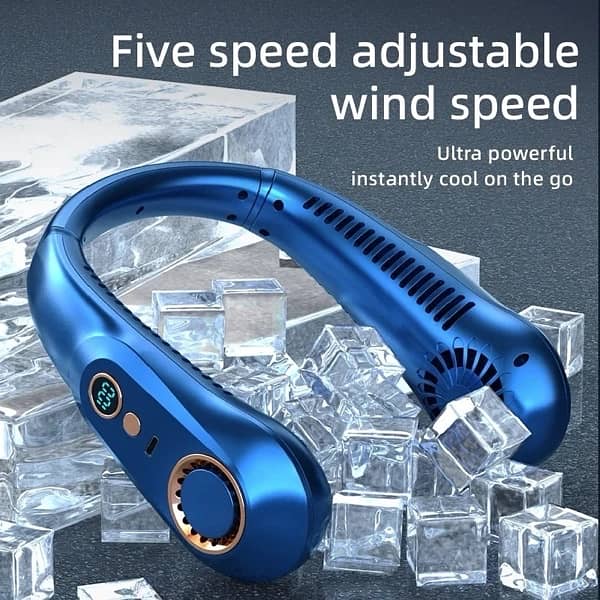 Portable USB Rechargeable Leafless Hanging Neck Fan With 360° Airflow 7