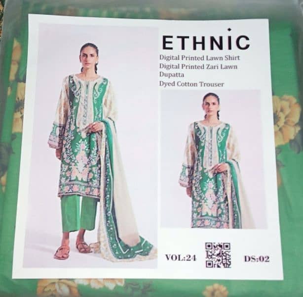 Ethnic Zari lawn 3 PC collection buy 1 get 1 free 1
