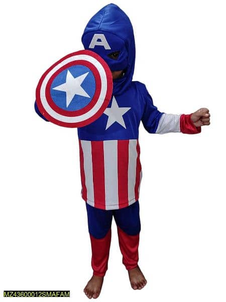 4 pcs kids stitched Dry fit mirco costume-Captain America 0