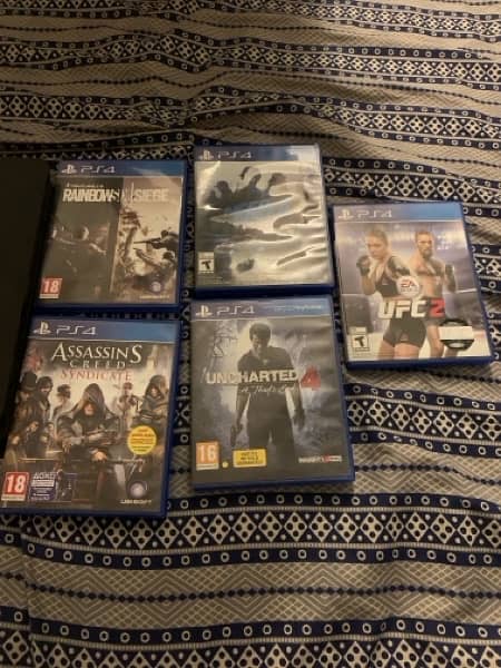 ps4 slim edition 500 gb with controller and 5 games 0