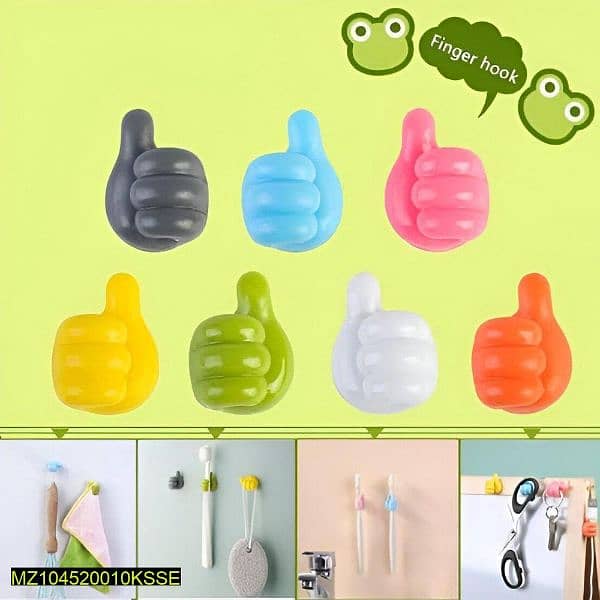 Silicone Thumbs Shape Walls Hook Pak Of 10 0